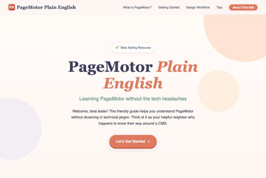 Learning PageMotor